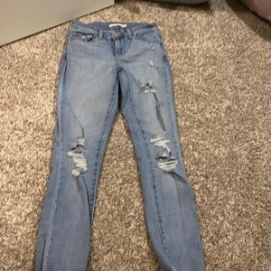 Ripped Levi skinny jeans